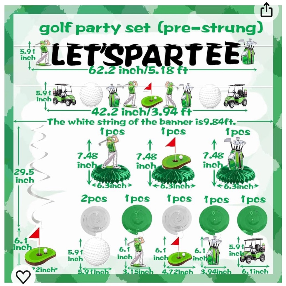 Golf theme party decor